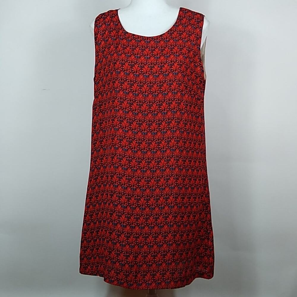 Herbench Orange/Blue Pattern Shift Dress